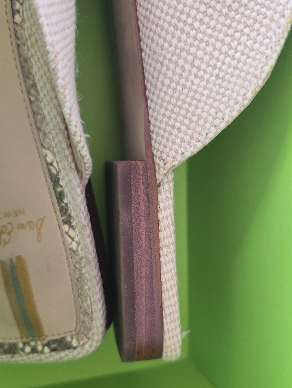 Sam Edelman Beige Textured Slip-On Mules with Cream Buckle - Picture 4 of 4
